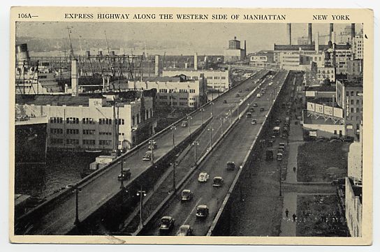 Postcard showing West Side Highway