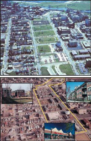 East Pointe before and after redevelopment